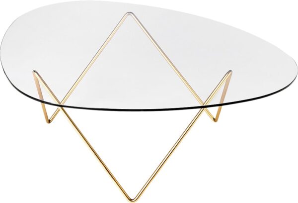 0008 Pedrera Coffee Table Base: Brass Semi Matt, Top: Transparent   5710902640666