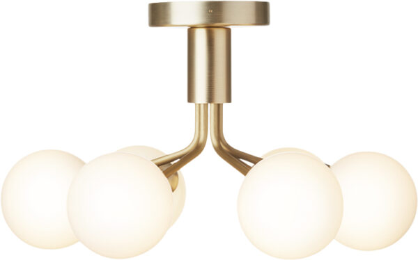 Brushed Brass / Opal Apiales 6 Ceiling,   5713839004877